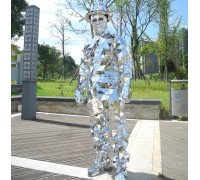 Silver mirror man costume